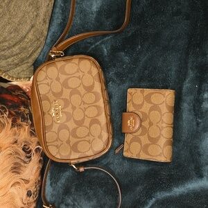 Coach signature camera bag with wallet